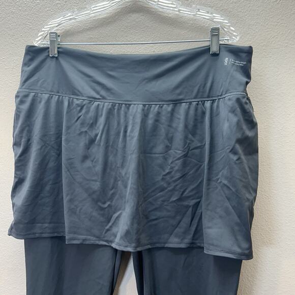 Zuda Skirted Leggings Gray Womens Crop Size 1X Athletic Gym Modest Workout - Picture 2 of 7
